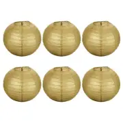 6pcs 8 Inch Folding Hanging Paper Lanterns for Wedding Home Party Gold