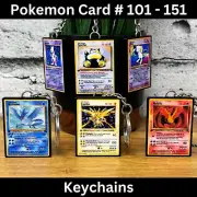 Pokemon Card Keychain (101-151), Mini TCG Trading, Base Set Jungle Fossil, Anime