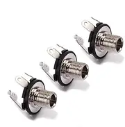 EPIGEIST 10 PCS Mono Jack Socket Connectors for Electric Acoustic Guitar Chrome Panel Mount with Nuts Washers Durable Material for Reliable Audio Signal Connections