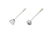 CHEF INOX STAINLESS STEEL WOK SET - LADLE & SPATULA