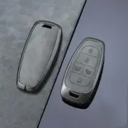 Premium Gray Key Fob Case Cover Keychain For Hyundai Tucson Santa Fe Cruz