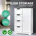 Bathroom Storage Cabinet Laundry Toilet Tallboy 4 Drawers 2-shelf cupboard 83cm