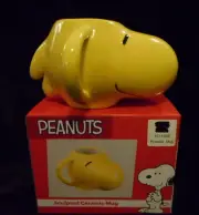 PEANUTS CHARLIE BROWN SCULPTED WOODSTOCK CERAMIC 16 OZ COFFEE MUG CUP NEW
