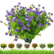 Artificial Flowers Outdoor,8 Bundles UV Resistant Outdoor Fake Flowers,Outsid...