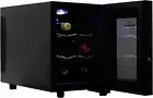 6 Bottle Wine Cooler Refrigerator Black Thermoelectric Wine Fridge Freestanding