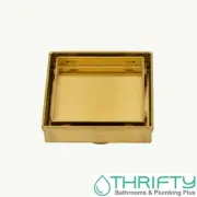 Radiant Square Tile Insert Floor Grate in Brushed Gold 100 x 100mm