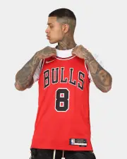 [Nike] Nike Zach Lavine Chicago Bulls #8 Icon Edition 2022/23 Nike Dri-fit Nba Swingman Jersey University Red - Size M M University Red