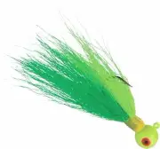 Kalin's BTJ38-GL/G/C Hand-Tied Bucktail Jig Fishing Bait, Glow/Green/Chartreuse