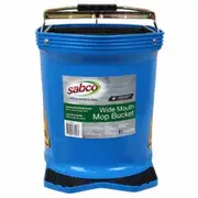 SABCO 16L Wide-Mouth Poly Roll-Mop Bucket w. Castor Blue SAB37023