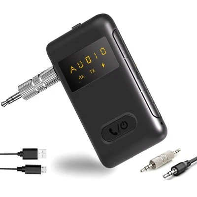 2 in 1 Bluetooth Compatible 5.0 Receiver Transmitter Adapter 3.5mm Jack5686