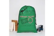 50x70cm Canvas Hessian Christmas Santa Sack Xmas Stocking Reindeer Kids Gift Bag - Green - Reindeer Express Delivery