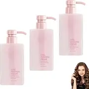 Curl Defining Cream, Anti-Frizzy Natural Curl Defining Cream, Smoothing for Curly & Wavy Hair, Moisturizing Hair Styling Cream for Hydrated Shiny Curly, Suitable for All Skin Types (3pcs)
