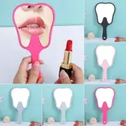 PVC Handheld Mirror Tooth Shaped Dental Mirrors Cute Makeup Mirror Gift