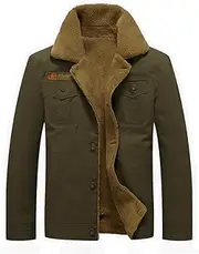 [Generic] Men Winter Jacket Mens Fleece Warm Jackets Male Windproof Jackets Winter Coats Multi-Pocket Cargo Jackets