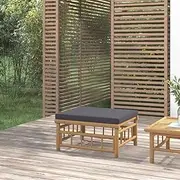 Garden Footstool with Dark Grey Cushion Bamboo, Sectional Sofa Units