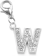 [CukYi] Necklace Clip On A-Z Alphabet Initial Letters Crystal Charms Pendant for Bracelet Necklace in Organza Gift Bag