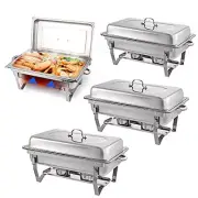 Chafing Dishes for Buffet 4 Pack 9 Quart Stainless Steel Chafer Buffet Servers a