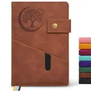 Blank Journal Notebook, A5 Hardcover Leather Sketchbook Blank Page Dark Brown