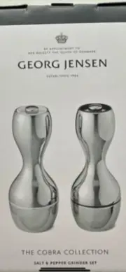 Georg Jensen Cobra Salt & Pepper Grinder Set Stainless Steel - New