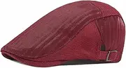 [GerRit] Men's Beret Hats Men Summer Driving Hat Newsboy Cap Cotton Flat Cap Beret Mens Hat Flat Cap (Color : Red, Size : One Size)