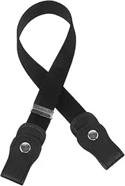 [Ipetboom] Elastic Ladies Belt No Buckle Stretch Waist Belt for Women Comfortable Men Black for Dress