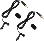 VGOL 2Pcs 3.5mm TRS Omnidirectional Lavalier Microphone Wireless Audio Microphone with Sponge Cover Compatible with Sennheiser EW100 EW300 EW500 SK100 1.5m