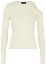 A.W.A.K.E Mode Asymmetric Layered Stretch-cotton top - Ivory - M (UK12 / M) M (UK12 / M)