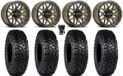 Raceline Krank 15" Wheels Bronze 30" Intersect Tires Polaris RZR Turbo S / RS1