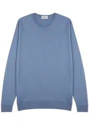 John Smedley Lundy Wool Jumper - Blue - M M