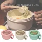 Instant Noodles Bowl with Lid Wheat Straw Lunch Salad Rice Bowl Microwave Safe