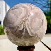 1.53LB Natural Sakura Flower Agate QUARTZ Sphere Crystal Ball Healing