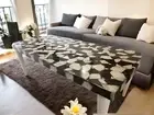 60"x30" Black & White Agate Dining Table Top Kitchen Slab Furniture For Hotel