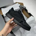 JORDAN 1 LOW TRAVIS SCOTT 黑色 PHANTOM 運動鞋 (JD1 ALL BLACK)-REP