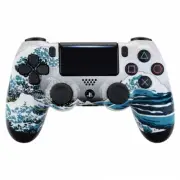 Glossy Finish Great Wave Controller for Sony Playstation PS4 Wireless