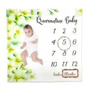Baby/Infant Quarantine Gift Idea Months Milestone Blanket Boys/ Girl Add Name