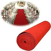 SXEVZOO Wedding Aisle Runner, 1 Roll Party Hallway Carpet for Outdoor Or Indoor Event Decor, Polyester - Thickness 2mm(Red,1.2x50m)