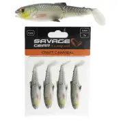 Savage Gear Craft Cannibal Paddletail Soft Bait 8.5cm 7g Qty 4 Olive Pearl Silve