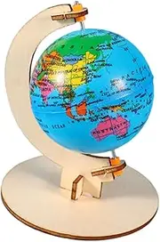 GRIRIW Handmade Wooden Earth Model Kit Boys and Girls' Educational Science Craft Globe Diy Learning Toy for Classroom Home