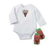 Mud Pie Holiday Reindeer Crawler & Sock Set 0-6 Months