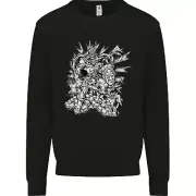 Inca Warrior Skull Gym Martial Arts MMA Axe Kids Sweatshirt Jumper