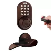 XFL-02OB Digital Deadbolt Door Lock and Passage Lever Handle Combo with Keyle...