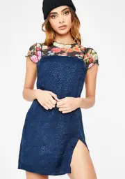 [Dolls Kill] Navy Cheetah Datista Dress