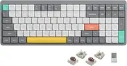 nuphy Air96 V2 Mechanical Keyboard Wireless with Low Profile, 100 Keys RGB Hot-Swap Keyboard Supports 2.4GHz Wireless/Bluetooth/USB-C for PC/Laptop/Windows/Mac Grey Gateron Brown Switch