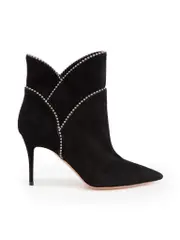 Black Studded Point Suede Boots