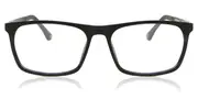 Square Clip-On Plastic Men's Glasses Online Black Size 56 - Lenses Included - Private Health Rebate - Blue Light Block - SmartBuy Collection