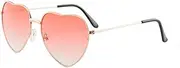[Generic] Heart Frame Vintage Style Sunproof Heart Shaped Glasses Eye Protection Festival Accessories for Travelling Beach