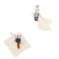 在飛比找蝦皮購物優惠-法國 Moulin Roty 雨後系列 自帶手帕安撫巾 白兔