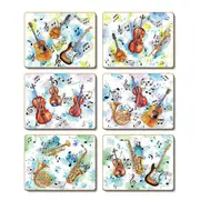 Country Kitchen Making Music Cork Backed Placemats Set 6 Cinnamon