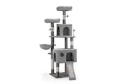 Petzly Cat Tree Tower Scratching Post Scratcher Condo House Bed 164cm Beige/Grey
