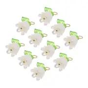 10PCS 13x14mm Acrylic Flower Charm Lily of the Valley Jewelry White